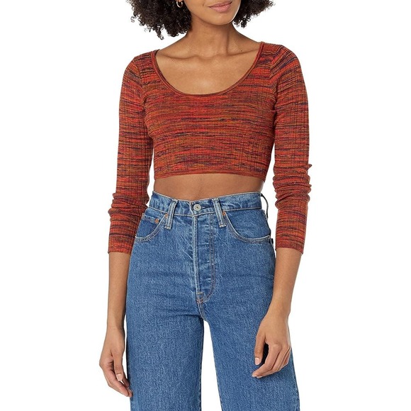 Guess Tops - Guess Women's Long Sleeve Scoop Neck Anika Sweater NWT Size XL $79 Red Multi